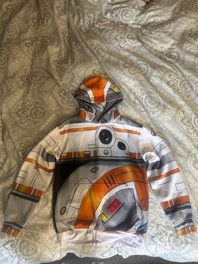 INKnBURN White and Orange BB-unit Graphic Hoodie